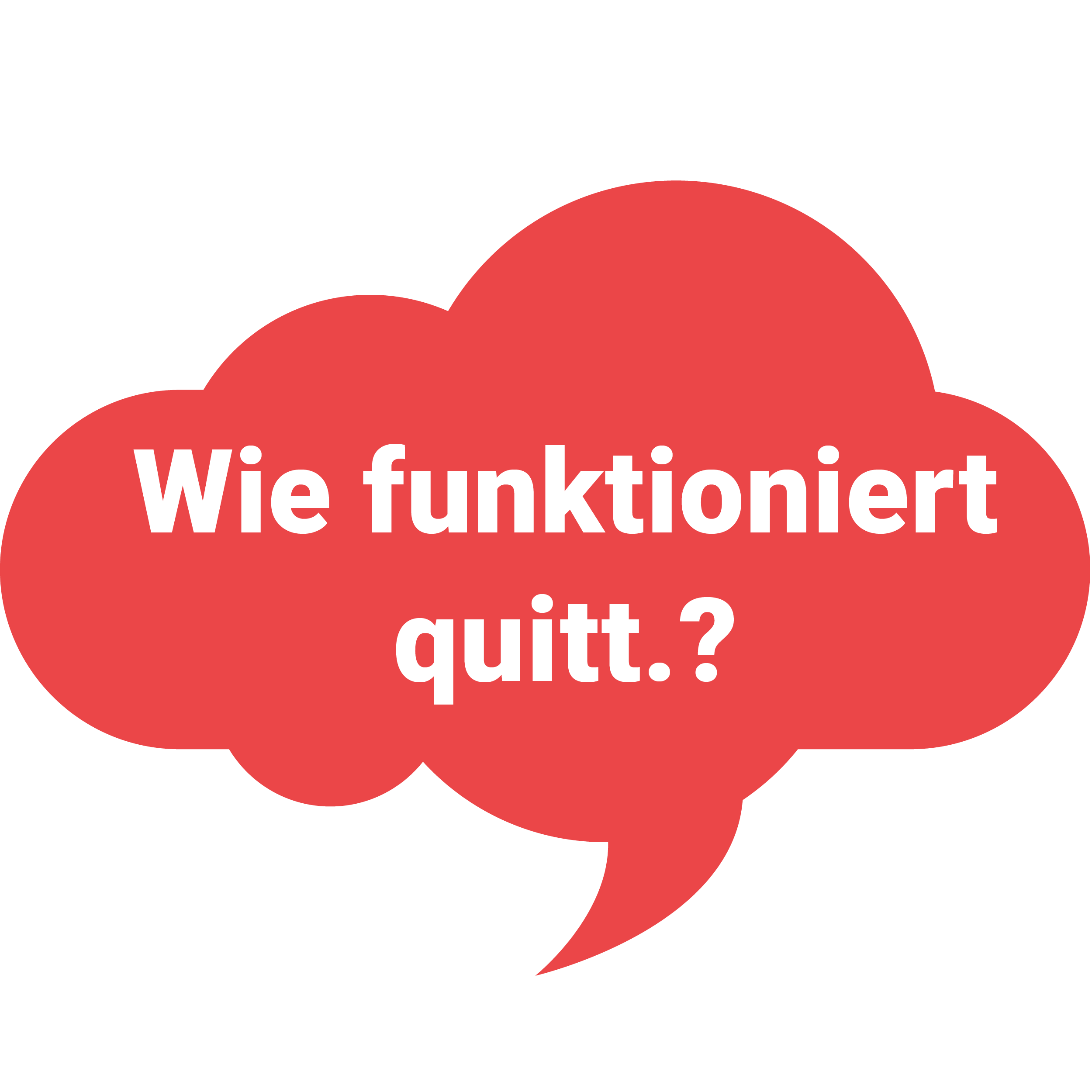 Icon mit der Frage "Wie funktioniert der quitt. Service?"