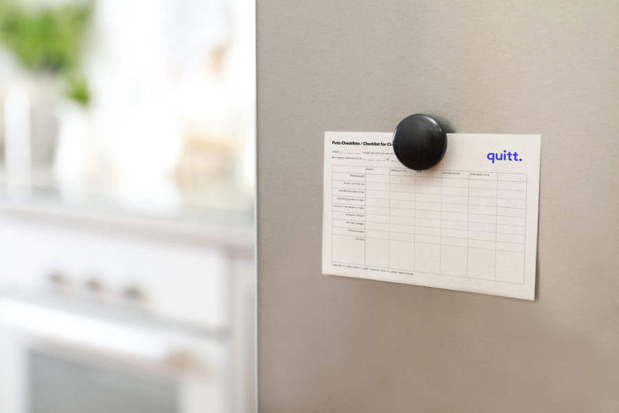 Quitt. Plan, Quitt, Quitt Organisation, Quitt. Putzcheckliste